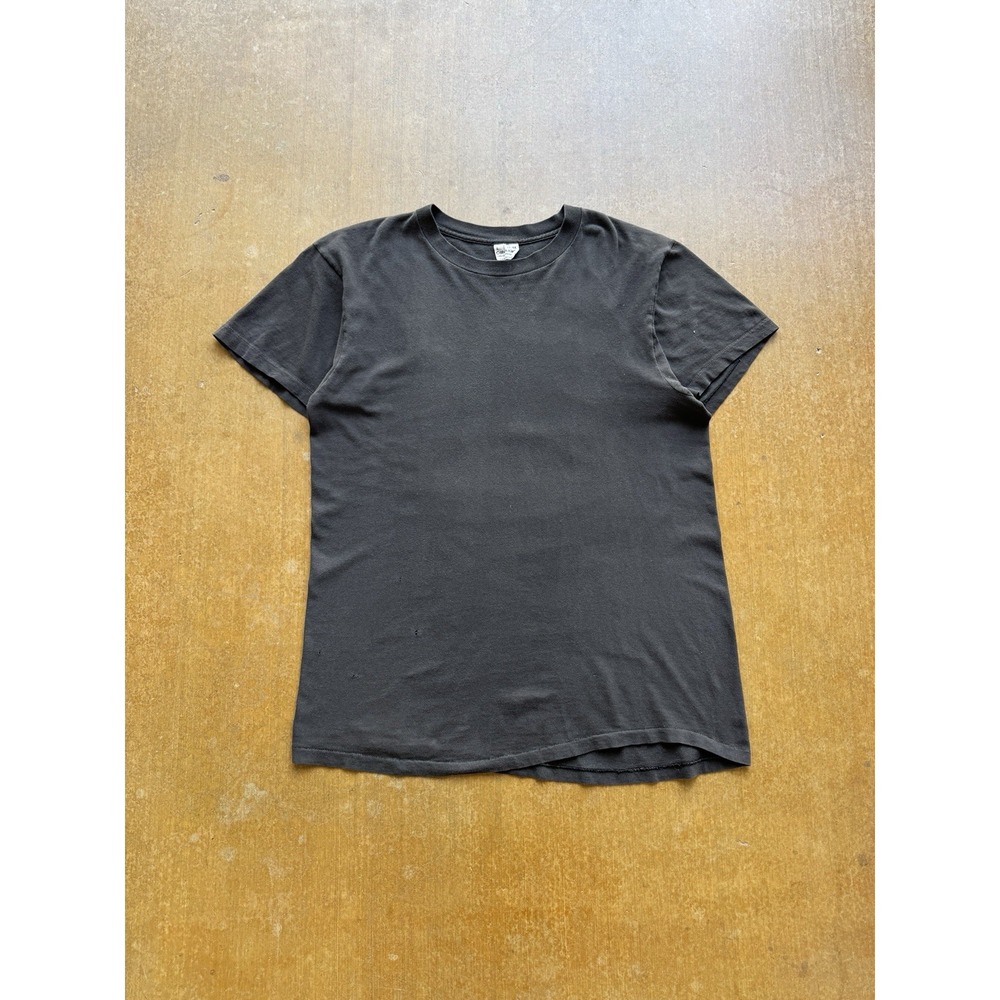 VTG 90s Calvin Klein Faded Distressed Black Blank Essential Pocket T-Shirt (M)